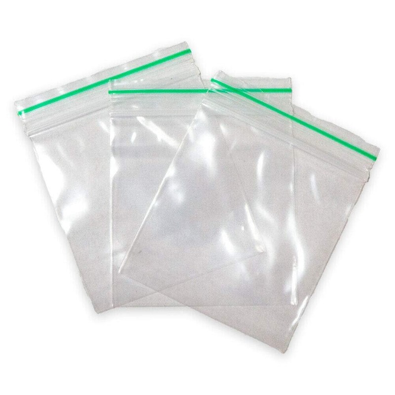 100 Clear Plastic Bags 55mm x 65mm Baggy Baggies Grip