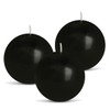Ball Pillar Candles Set of 3 Black 3Inch Unscented Handpoured