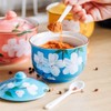 RockTrend Hand-painted Flower Ceramic Seasoning Jar Condiment Pot Sugar Bowl