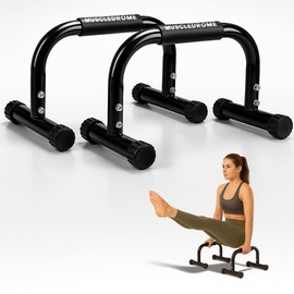 Push Up Bar for Floor, Heavy Duty Dip Bar & Calisthenics Parallettes, Steel Parallel Bars for Home Workout, Non Slip Pushup Handles, 220lb Capacity, Indoor & Outdoor Use