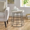 espidoo Round Side Table Modern Design: Marble Top & Metal