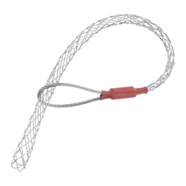 sourcing map Cable Pulling Grip for 10-12mm Cable(Red) 30cm,0.98FTWire Mesh Puller Socks Grip Single Head Galvanizing Steel Wire Grips Net Cover Smooth