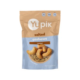 Yupik Roasted Salted Whole Cashews, 8 Oz, Gluten-Free, Kosher, Crunchy Cashews with Sea Salt, Savory Snacks