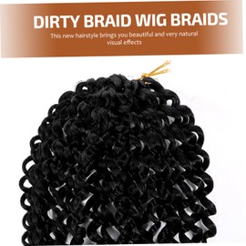 FOMIYES 2pcs Real Look Wig Braids Crochet Hair Wig Set Wavy Curly Fashionable for Daily Parties