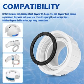 Salt Cell 2" Union Replacement for Goldline Hayward Salt Chlorine Generators, GLX-Cell-Union 2-Inch Pump Union for Hayward Salt Cell, Pool Part for Spa Pump Connections, 2 Pack