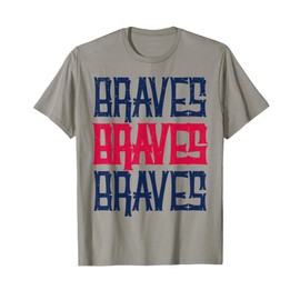 Vintage Braves Retro Three Stripe Weathered Shirt T-Shirt
