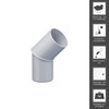 INEFA Rain Pipe Elbow 45 Degrees for Downpipe, PVC DN
