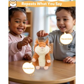 Ayeboovi Toddler Toys Talking Hamster Repeats What You Say, Kids Toys for 2 3 4 5 6 7 8 Year Old Girls Boys Birthday Gift, Stuffed Animals Interactive Learning Autism Toy