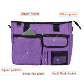 ZFZGFRCS Nurse Tote Bag for Work with Multiple Pockets - Clinical Bag for Nursing & Teaching (Purple)