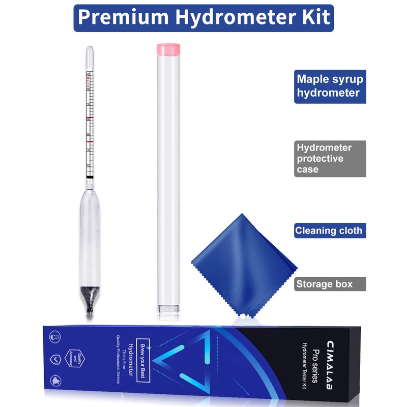 Cimalab Maple Syrup Hydrometer, Accurate Hydrometer for Maple Syrup Making,