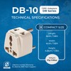 Orei Grounded Universal 2 in 1 Plug Adapter Type D