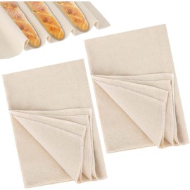2 Pieces Large Proofing Cloth for Bread Baking, Linen Cloth Reusable Bread Proofing Cloth, Thick Baking Bread Cloth for Rolling Dough, Baguettes, Homemade Bread (75 x 45 cm)