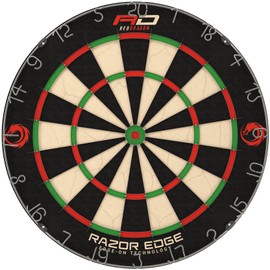 Red Dragon Razor Edge Professional Dartboard Set - Tournament Standard Quality and Durable Dragon Design Surround with 2X Steel Tip Darts