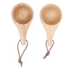 2Pcs Camping Mug Drinking Tea Cup Rubber Wood Mini Portable