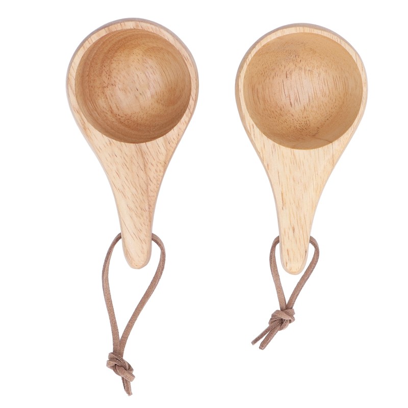 2Pcs Camping Mug Drinking Tea Cup Rubber Wood Mini Portable