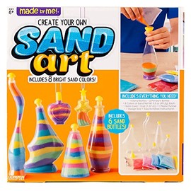 Kit de Arte con Arena para Niños – 4 Botellas, 2 Dijes y 8 Colores Vivos | Manualidades Creativas y Educativas para Niños de 6 a 9 Años | Ideal para Cumpleaños o Actividades en Casa