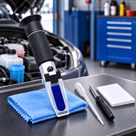 4-in-1 Automotive Refractometer for Car Fluid Testing – ATC Optical Antifreeze, DEF, Battery Acid & Windshield Washer Fluid Tester