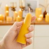 AGLARY 4-Pack 4.4"x1.4" Handmade Pure Beeswax Stubby Taper Candles, Yellow