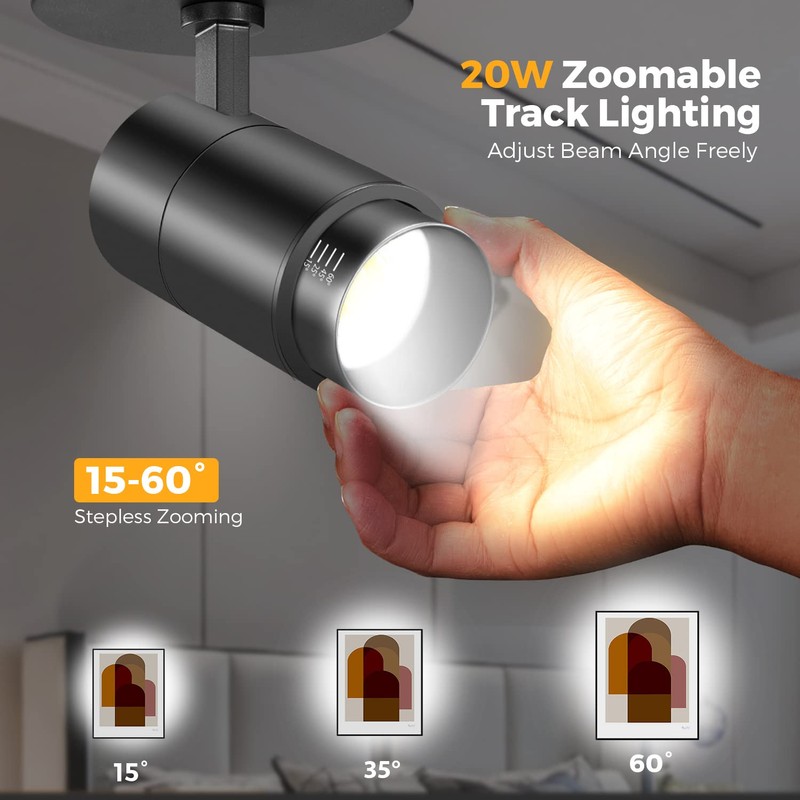VANoopee 3-Color Zoomable LED Ceiling Spotlight Flush Mount Adjustable Spotlight