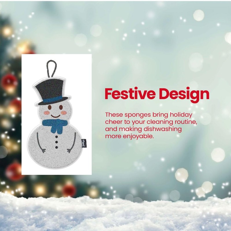 Vigar Frosty The Snowman Scrubber Sponge – 3 Pack, Festive