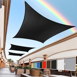 Royal Shade 8' x 8' Black Rectangle Square Sun Shade Sail Order to Make RSTAPS12 Canopy, UPF50+ 95% UV Blockage, 200GSM Commercial Standard Heavy Duty, 3 Years Warranty (We Make Custom Size)