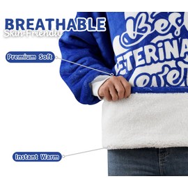 Veterinary Gifts, Wearable Fleece Sunflower Blanket Hoodie, Gifts for Veterinary Technologists on Vet Tech Week, Super Soft Warm Cozy with Giant Pocket - One Size Fits Most