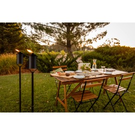 TIKI Easy Install 4-Pack Simply Metal Torches – Bronze Decorative Outdoor Lighting for Patio, Lawn, Backyard & Garden | 65" | Weather-Resistant | Includes Long-Lasting Wick & Snuffer