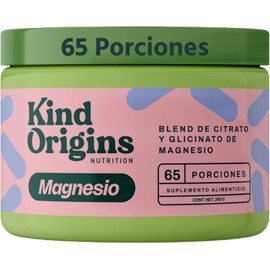 Citrato y Glicinato de Magnesio en Polvo Kind Mag Blend 4g, 65 días