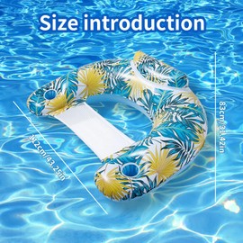 Inflatable Water Pool Air Mattress for Adults, Inflatable Pool Float, Hammock Lounge, Children's Multi-Purpose Water Seat with Backrest, U Seat Pool Swimming Chair (Dark Colour)