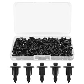 Adiwo Plastic Rivet Fasteners, 60 PCS Car Body Retainer Clips Set, 6mm Expansion Rivets Plastic, Push Type Retainer Clips, Bumper Clips, Universal Automobile Trim Panel Clip