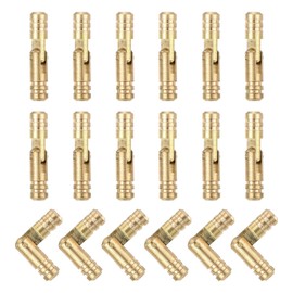 sourcing map 18Pcs Invisible Brass Barrel Hinge, 25x5mm Concealed Hinges, Folding Support Cylindrical Hidden Barrel Hinge for DIY Keepsake Box Cabinet Door Barrel Hinges