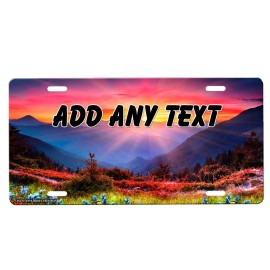 Onestopairbrushshop Mountain Scene license plate