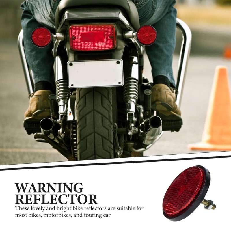 ibasenice 4pcs High Bright Reflective Bike Warning Tool Round Plastic