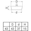 SANEI H29F-43 Rubber Plug for Bath, No Chain, Outer Diameter