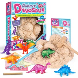Byncceh Large Dino Excavation Set with 6 Glitter Dinosaur Figures to Dig Out - Dinosaur Eggs Toy for Children from 6 Years - Perfect for Dinosaur Birthday Party or Party Gifts