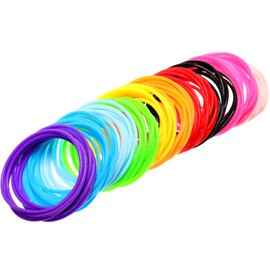 Hotop 200 Pcs 80s Multicolor Silicone Jelly Rubber Bracelets Hair Ties Women, Mixed Style, Random Color