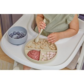 dollop Silicone Suction Bowl | BPA Free | Dishwasher & Microwave Safe (Faint Lilac)