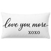 Throw Pillow Covers 12x20 Inch, Love You More XOXO, White