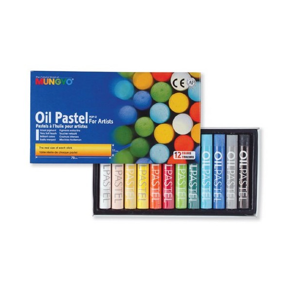 Mungyo Gallery Oil Pastels Cardboard Box Set of 12 Standard - Assorted Colors