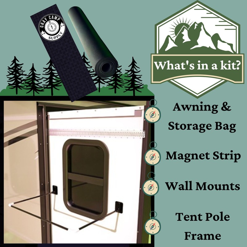 Removable RV Window Awning- Detachable for Slide-Out 24" Max -