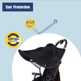 Pram Sun Shade Stroller Sun Shade Cover Sun Canopy for Pushchair Baby Buggy Sun Cover UV Protection Universal Sun Shield Awning Foldable Removable