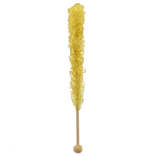 12 GOLD ROCK CANDY STICKS - EXTRA LARGE - ORIGINAL FLAVOR - INDIVIDUALLY WRAPPED ROCK CANDY ON A STICK - FREE "HOW TO BUILD A CANDY BUFFET" GUIDE INCLUDED