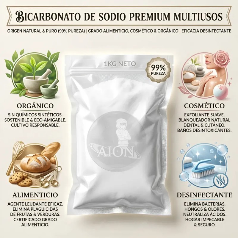 Bicarbonato Sodio El + Puro Orgánico Grado Alimenticio : )