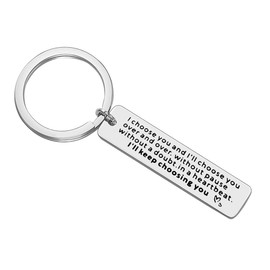 Xiahuyu Valentines Day Gifts Keychain Gifts for Boyfriend Husband I Choose You and I'll Choose You Over and Over Keychain Christmas Birthday Gifts Anniversary Keychain Gifts for Him