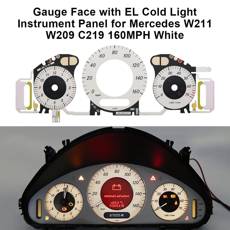 BENET Gauge Face Overlay with EL Cold Light Instrument Panel