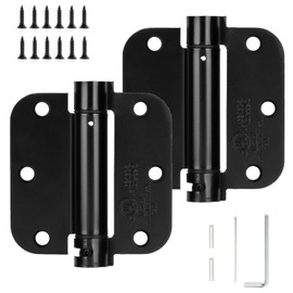 Sophia Self-Closing Door Hinge 3.5 Inch Rounded 5/8 Radius Interior, Spring Loaded Hinge Adjustable Tension for Garage Residential Standard Bedroom Indoor Doors, 2 Pack, Oil Rubbed Bronze