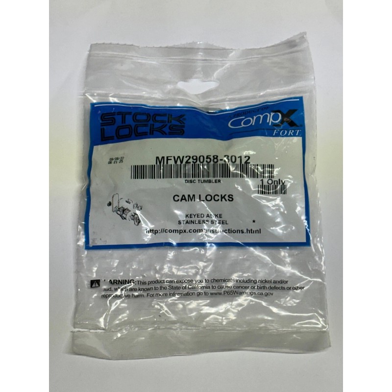 CompX Fort Stock Locks MFW29058-3012 Keyed Alike Double Bitted High