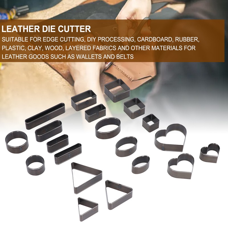 20PCS Leather Die Cutter Round Quadrate Hearts Leather Cutting Dies