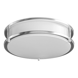 Leisure LED Brushed Nickel Ceiling Light 12 inch Flush Mount Adjustable Light Color (3000K/4000K/6500K) Surface Mount Ceiling Lamp for RV, Trailer, Camper, Boat DC 12V 22W (1 Pack)