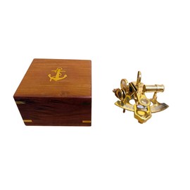 Hampton Nautical Scout's Brass Sextant, 4", Brass